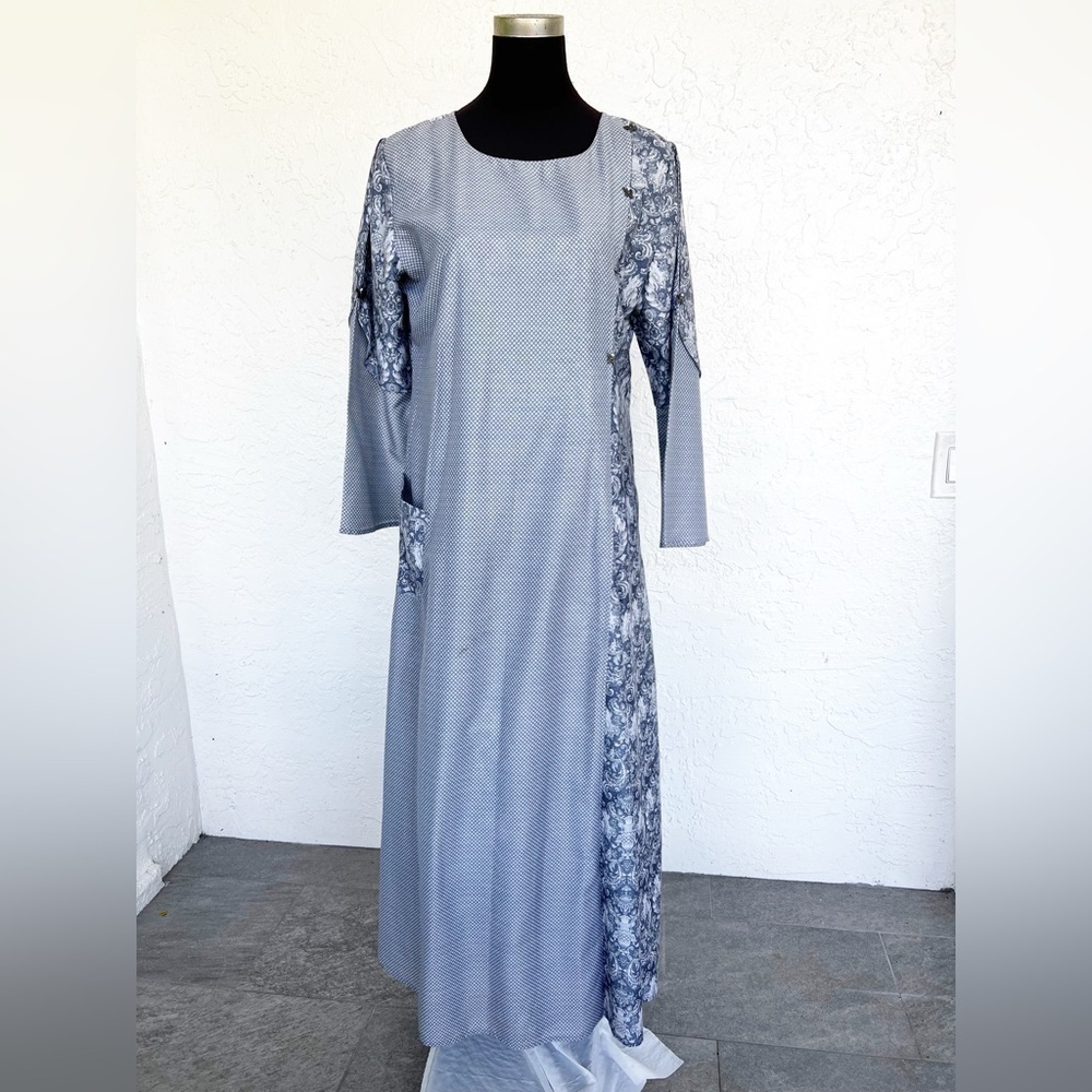 Ikat Studio Custom Printed Butterfly Traditional Indian Maxi Dress Plus Size XXL